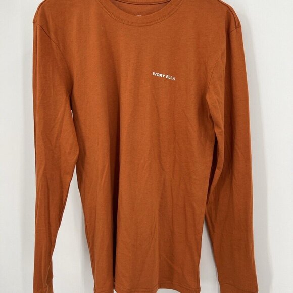 Ivory Ella Long Sleeve T-Shirt Orange XS 100% Cotton Graphic Elephant Top - Picture 2 of 4